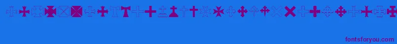 RtaCross Font – Purple Fonts on Blue Background