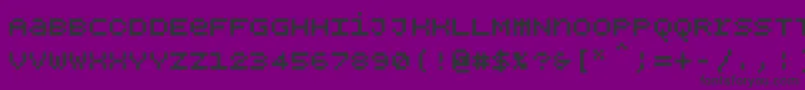 Bpdotsunicasesquarebold-fontti – mustat fontit violetilla taustalla