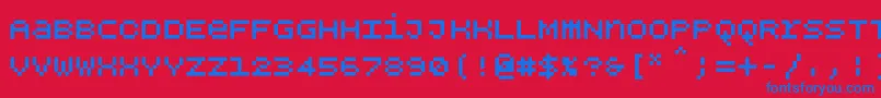 Шрифт Bpdotsunicasesquarebold – синие шрифты на красном фоне