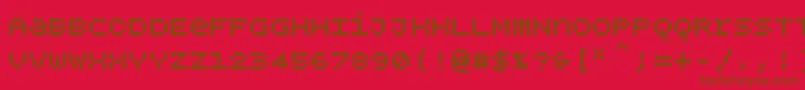 Bpdotsunicasesquarebold Font – Brown Fonts on Red Background