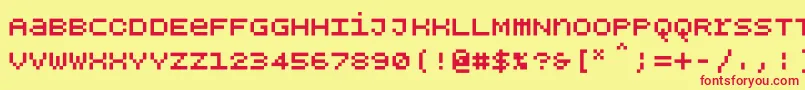 Bpdotsunicasesquarebold Font – Red Fonts on Yellow Background