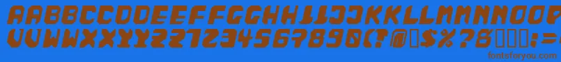 BadFag-Schriftart – Braune Schriften auf blauem Hintergrund