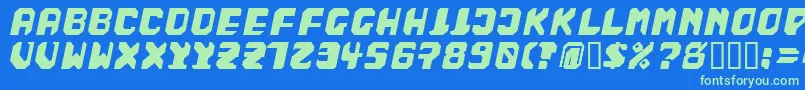 BadFag-Schriftart – Grüne Schriften auf blauem Hintergrund