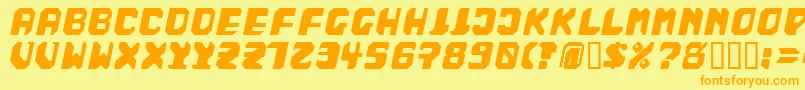フォントBadFag – オレンジの文字が黄色の背景にあります。