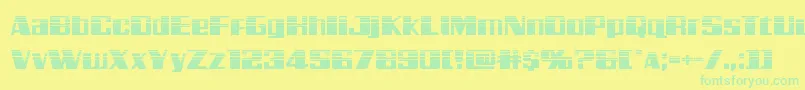 Galacticstormhalf-Schriftart – Grüne Schriften auf gelbem Hintergrund