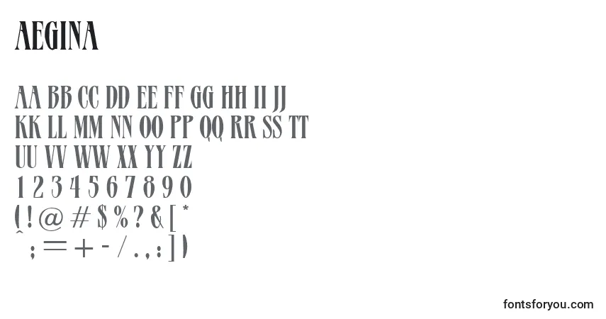 Шрифт Aegina – алфавит, цифры, специальные символы
