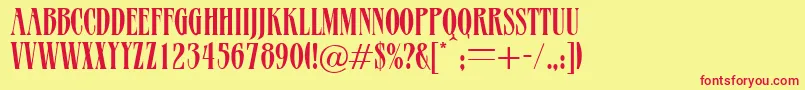 Aegina Font – Red Fonts on Yellow Background