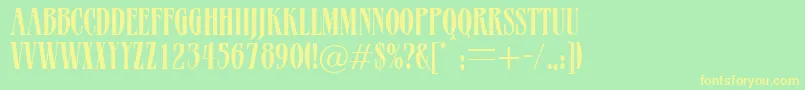 Aegina Font – Yellow Fonts on Green Background