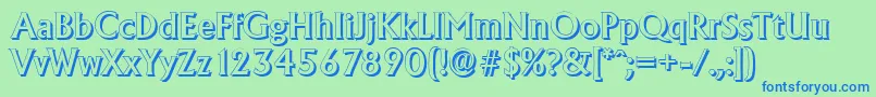 AdelonshadowMediumRegular Font – Blue Fonts on Green Background