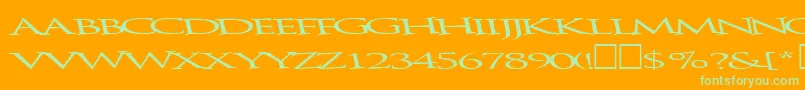 Bathingbeauty66RegularTtext Font – Green Fonts on Orange Background