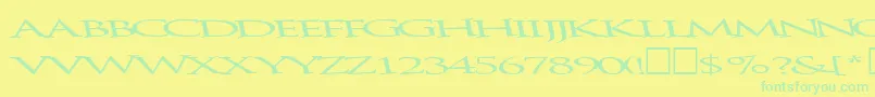fuente Bathingbeauty66RegularTtext – Fuentes Verdes Sobre Fondo Amarillo