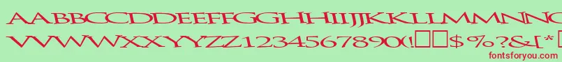 Bathingbeauty66RegularTtext Font – Red Fonts on Green Background