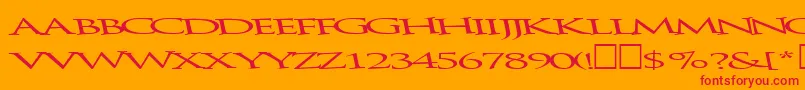 Bathingbeauty66RegularTtext Font – Red Fonts on Orange Background