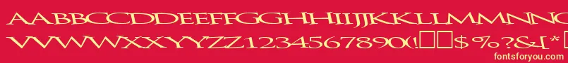 Bathingbeauty66RegularTtext Font – Yellow Fonts on Red Background