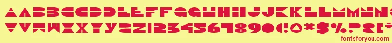 DiscoDuckExpanded Font – Red Fonts on Yellow Background