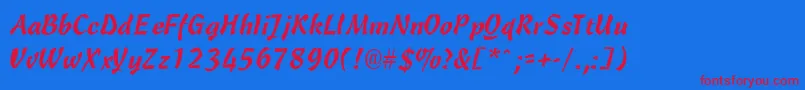 Шрифт CascadeLight – красные шрифты на синем фоне