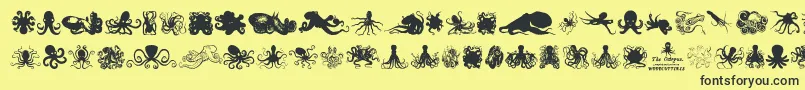 TheOctopus Font – Black Fonts on Yellow Background