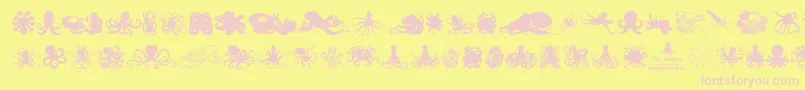 TheOctopus-Schriftart – Rosa Schriften auf gelbem Hintergrund
