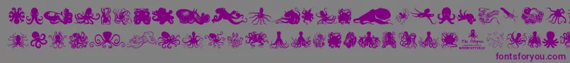 Czcionka TheOctopus – fioletowe czcionki na szarym tle