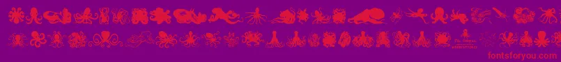 フォントTheOctopus – 紫の背景に赤い文字