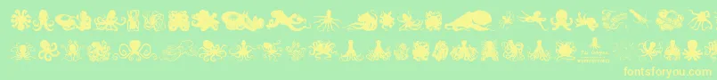 TheOctopus Font – Yellow Fonts on Green Background