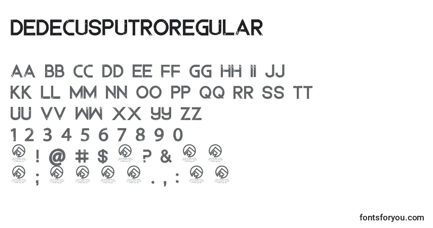 A fonte DedecusputroRegular (78451) – alfabeto, números, caracteres especiais