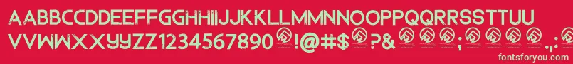DedecusputroRegular Font – Green Fonts on Red Background