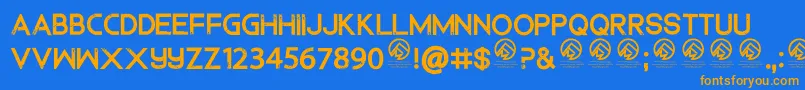 DedecusputroRegular Font – Orange Fonts on Blue Background