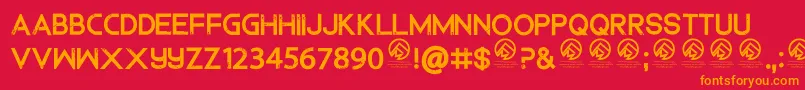 DedecusputroRegular Font – Orange Fonts on Red Background