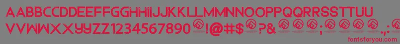 DedecusputroRegular Font – Red Fonts on Gray Background
