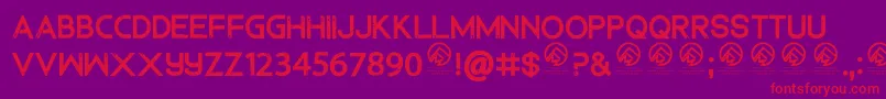 DedecusputroRegular Font – Red Fonts on Purple Background