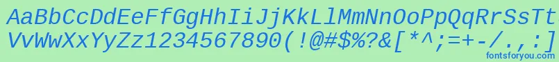 フォントLiberationmono – 青い文字は緑の背景です。