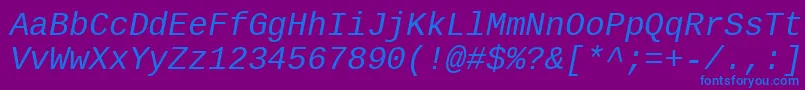 フォントLiberationmono – 紫色の背景に青い文字