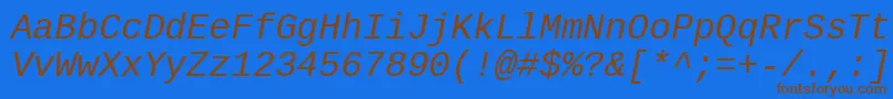 Liberationmono Font – Brown Fonts on Blue Background