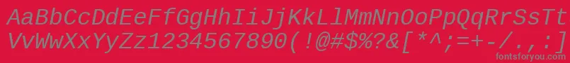 Liberationmono Font – Gray Fonts on Red Background