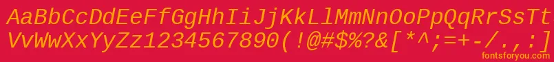 フォントLiberationmono – 赤い背景にオレンジの文字