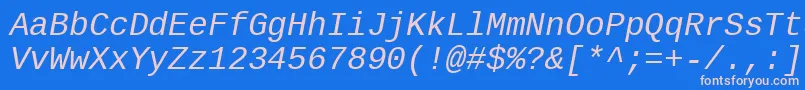 Liberationmono Font – Pink Fonts on Blue Background