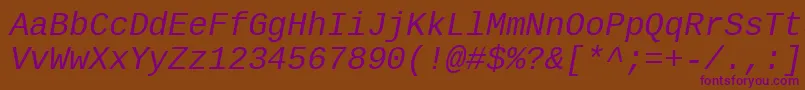 Liberationmono Font – Purple Fonts on Brown Background
