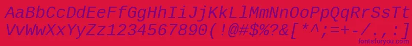 Liberationmono Font – Purple Fonts on Red Background
