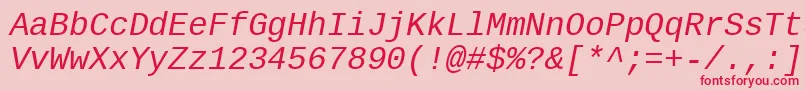 Liberationmono Font – Red Fonts on Pink Background