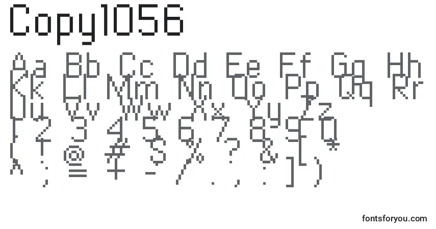 A fonte Copy1056 – alfabeto, números, caracteres especiais