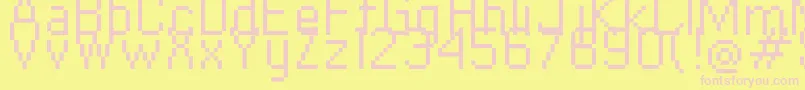 Copy1056 Font – Pink Fonts on Yellow Background