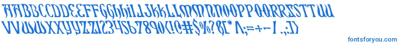 XiphosLeftalic Font – Blue Fonts on White Background