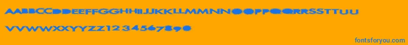 Alienfur-Schriftart – Blaue Schriften auf orangefarbenem Hintergrund