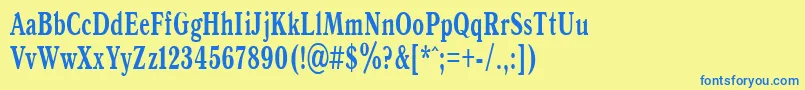 AntiquaBold65b Font – Blue Fonts on Yellow Background