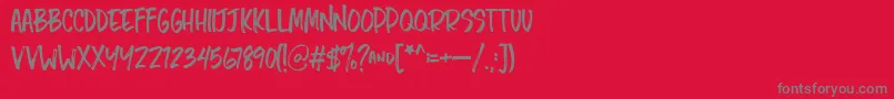 ChopshopRegular Font – Gray Fonts on Red Background
