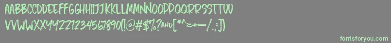 ChopshopRegular Font – Green Fonts on Gray Background