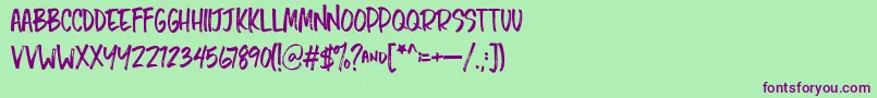 ChopshopRegular Font – Purple Fonts on Green Background