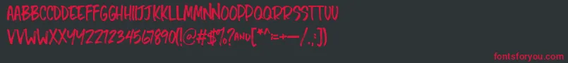 ChopshopRegular Font – Red Fonts on Black Background