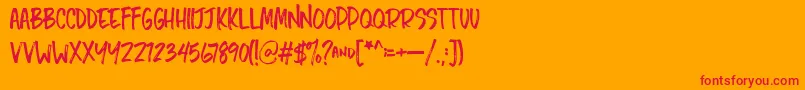 Шрифт ChopshopRegular – красные шрифты на оранжевом фоне